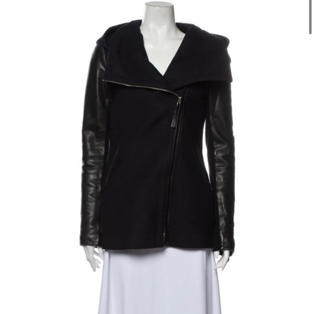 MACKAGE Leather sleeve Wool Coat Size Small
